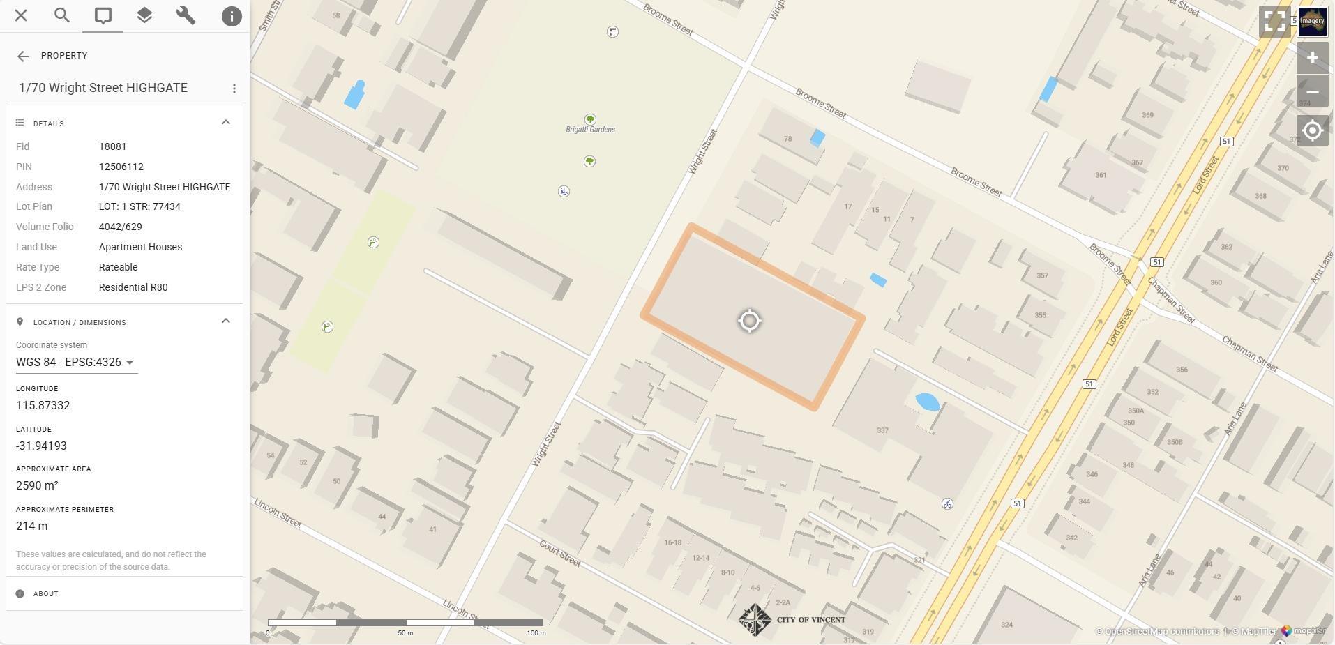 Zoning map and lot layout for a Perth property opportunity